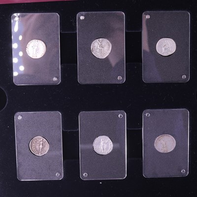 Lot 566 - A collection of Roman silver and bronze...