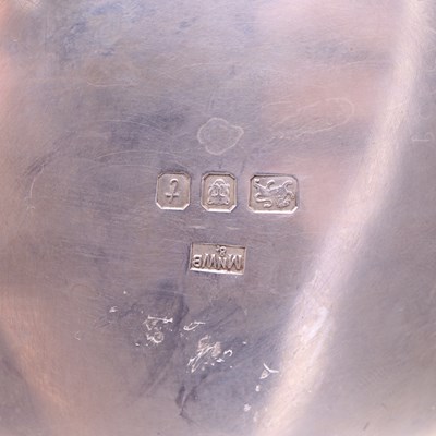 Lot 903 - A 1970s silver coffee pot of Georgian form,...