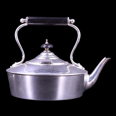 Lot 904 - A George V silver spirit kettle and stand,...