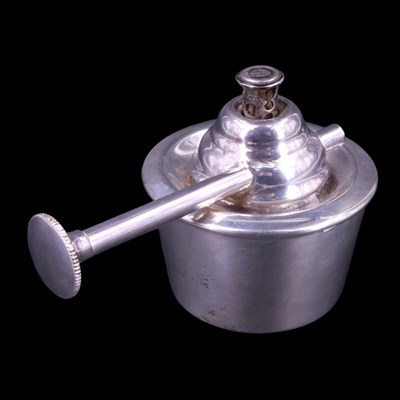 Lot 904 - A George V silver spirit kettle and stand,...