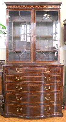 Lot 1555 - A fine George III inlaid mahogany bookcase...