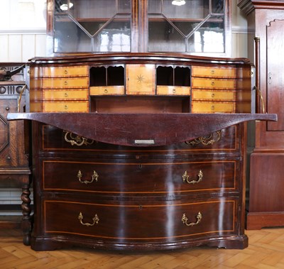 Lot 1555 - A fine George III inlaid mahogany bookcase...