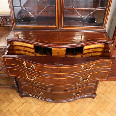 Lot 1555 - A fine George III inlaid mahogany bookcase...