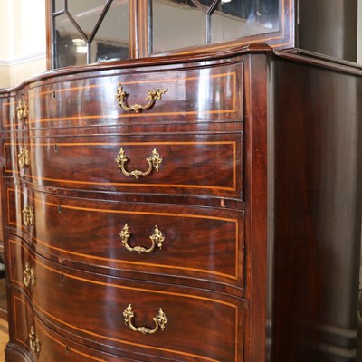 Lot 1555 - A fine George III inlaid mahogany bookcase...