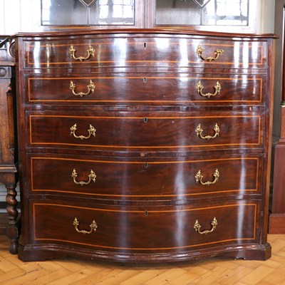 Lot 1555 - A fine George III inlaid mahogany bookcase...