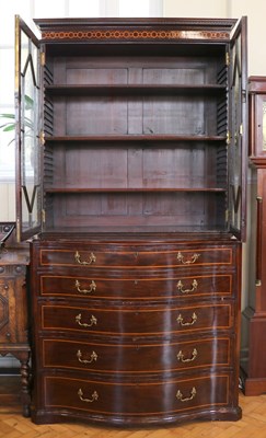 Lot 1555 - A fine George III inlaid mahogany bookcase...
