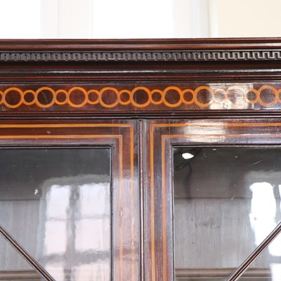 Lot 1555 - A fine George III inlaid mahogany bookcase...
