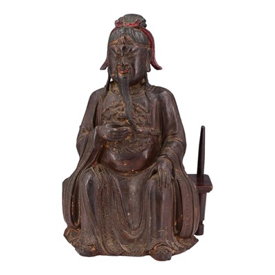 Lot 1734 - A Ming Chinese style painted and parcel-gilt...