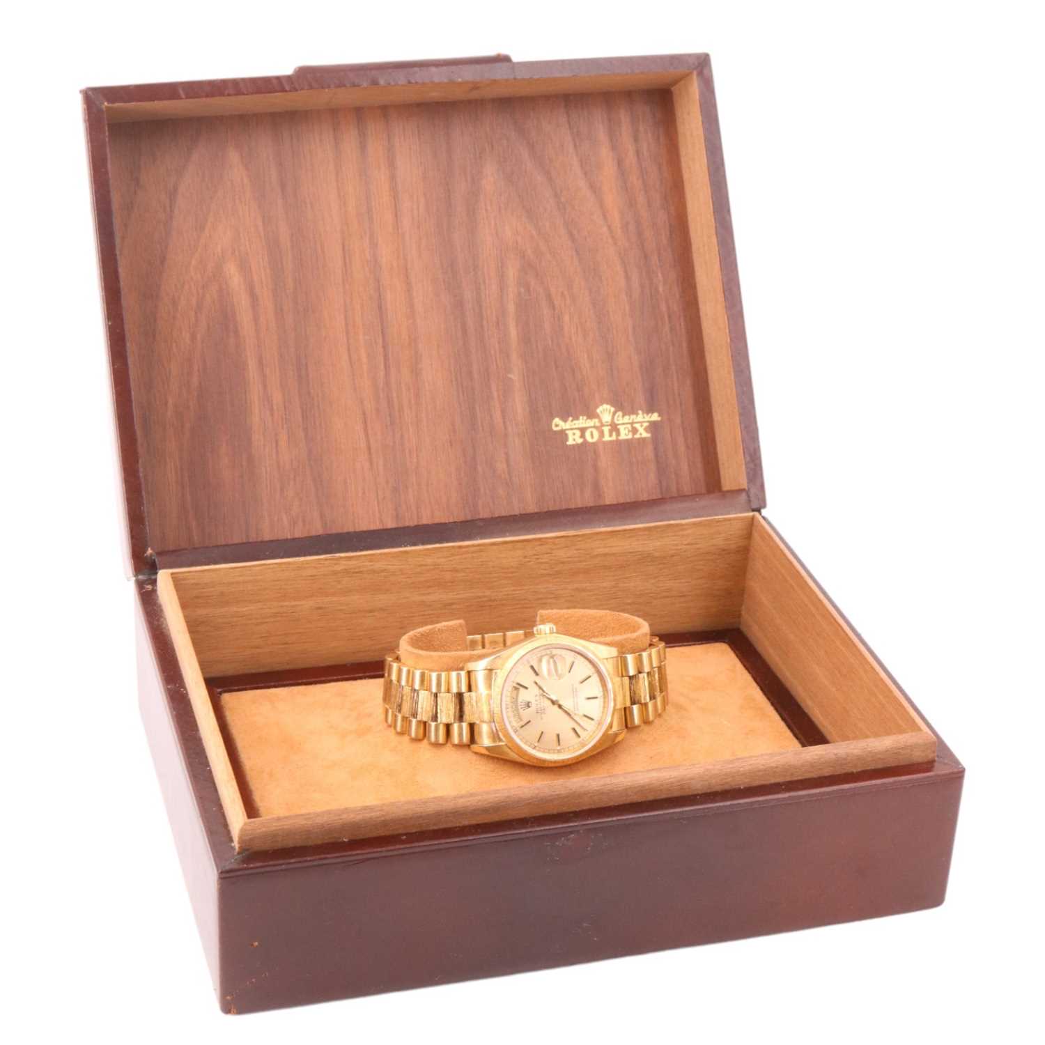 Lot 1128 - A Rolex 18 ct gold Oyster Perpetual Day-Date...