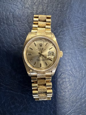Lot 1128 - A Rolex 18 ct gold Oyster Perpetual Day-Date...