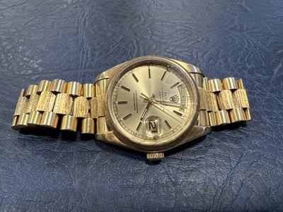 Lot 1128 - A Rolex 18 ct gold Oyster Perpetual Day-Date...
