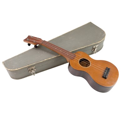 Lot 682 - A George Formby owned La Foley ukulele, the...