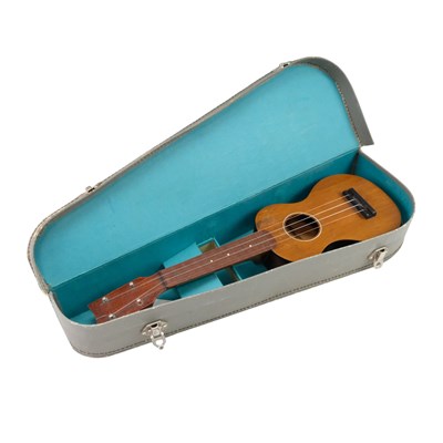 Lot 682 - A George Formby owned La Foley ukulele, the...