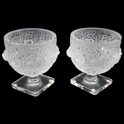 Lot 884 - A pair of Lalique Elisabeth frosted glass...