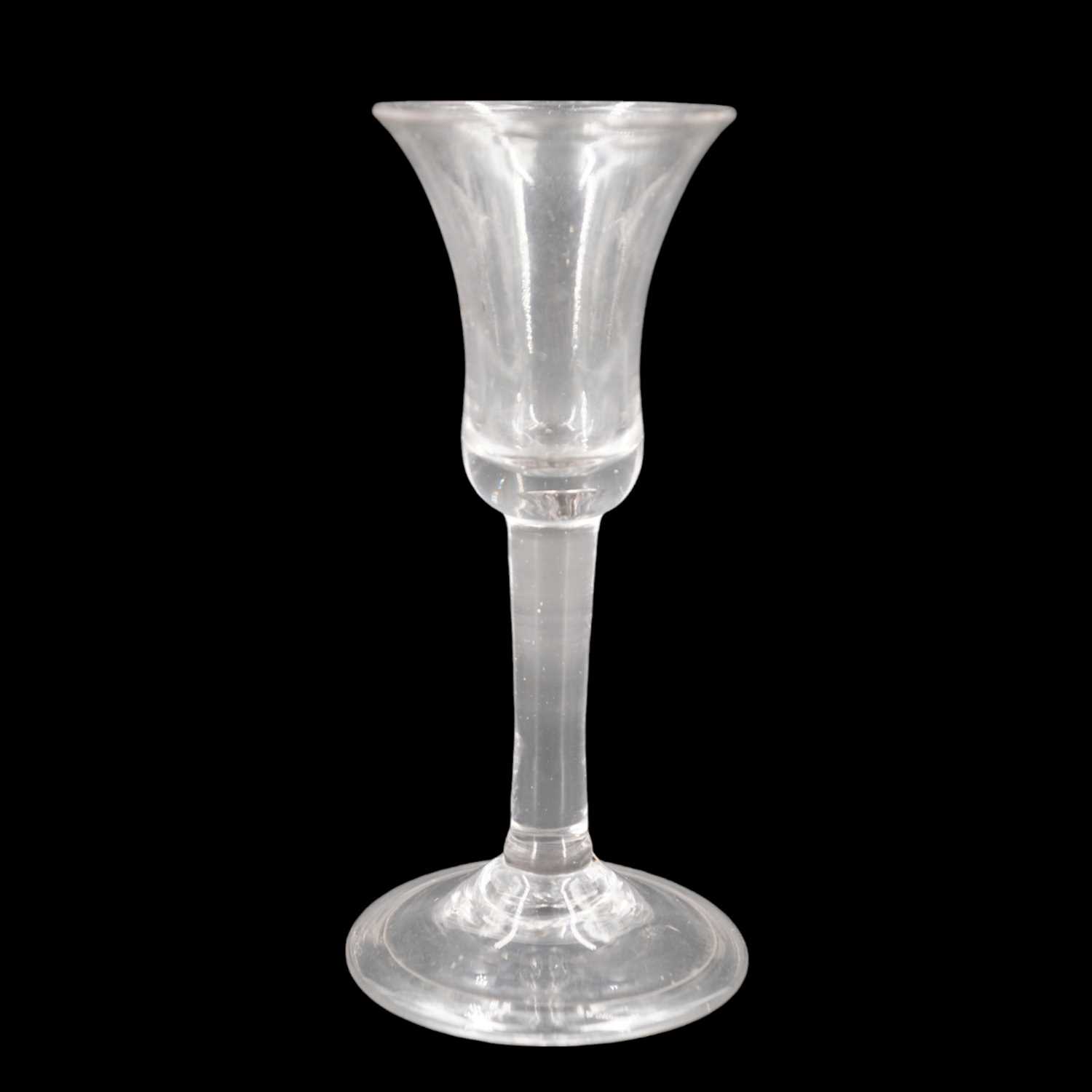 Lot 622 - A Georgian wine glass, having a bell-shaped...
