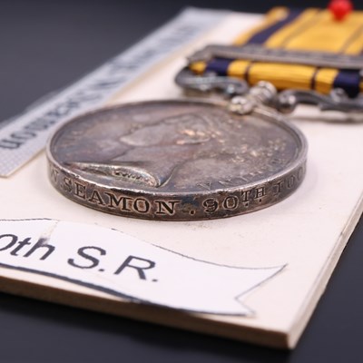 Lot 105 - A South Africa medal with 1877-8-9 clasp to...