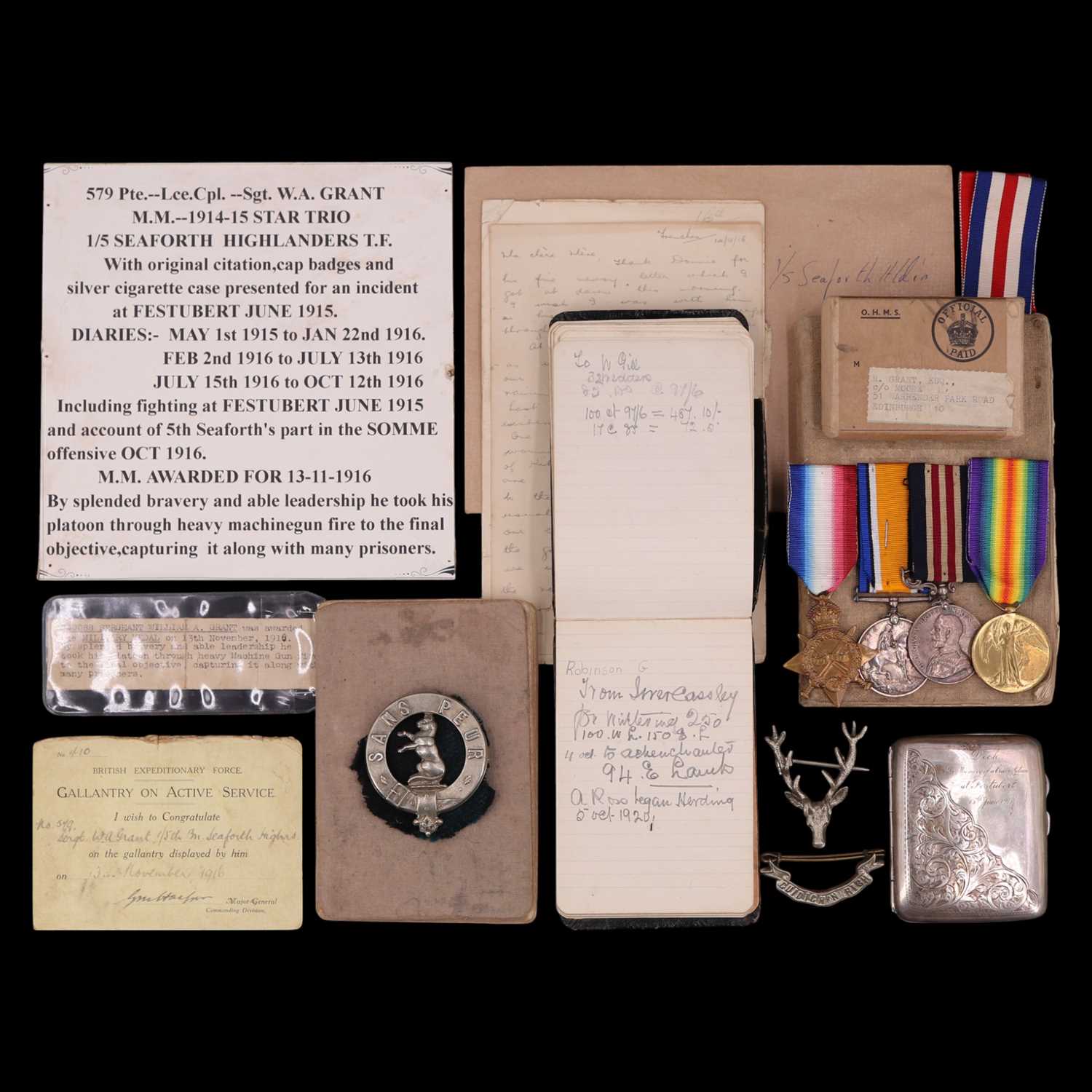 Lot 163 - A Great War Gallantry group comprising,...