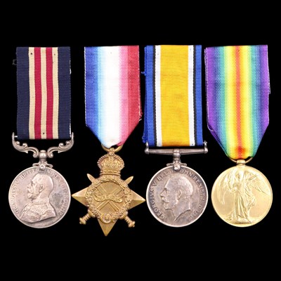 Lot 163 - A Great War Gallantry group comprising,...