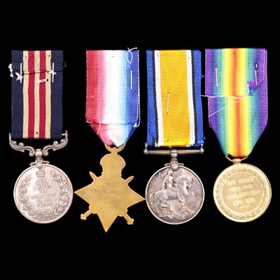 Lot 163 - A Great War Gallantry group comprising,...