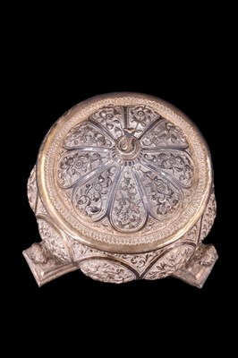 Lot 1039 - An Indian / South Asian white metal lidded...