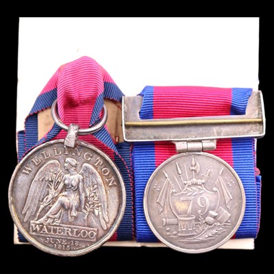 Lot 172 - A Waterloo medal to Sgt John Gray, 1st...