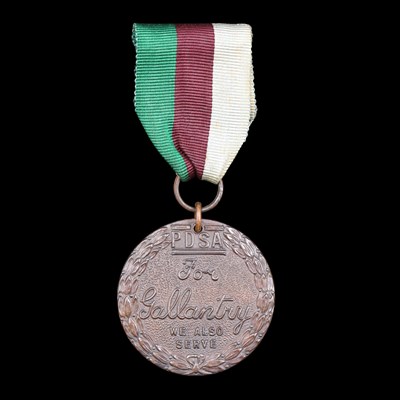 Lot 195 - A PDSA Dickin medal awarded to the homing...