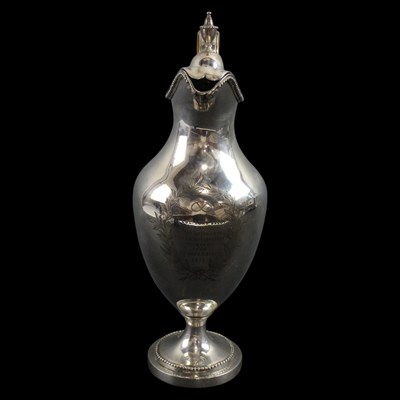 Lot 1043 - A George III silver claret jug or ewer, of...