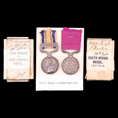 Lot 89 - A South Africa medal with 1877-8-9 clasp and a...
