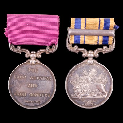 Lot 89 - A South Africa medal with 1877-8-9 clasp and a...