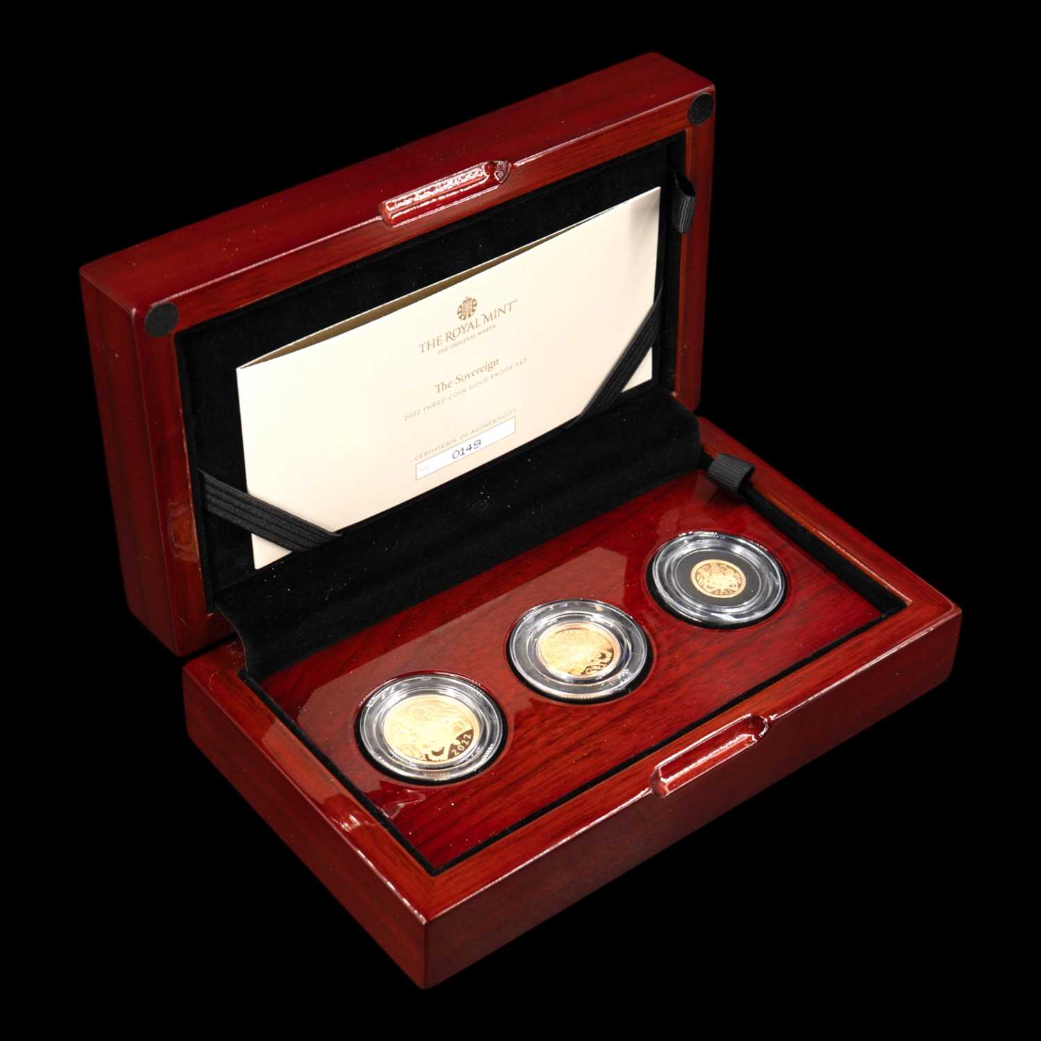 Lot 1107 - A Royal Mint 2022 "The Sovereign" three-coin...