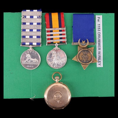 Lot 172 - An Egypt medal with five clasps, Khedive's...