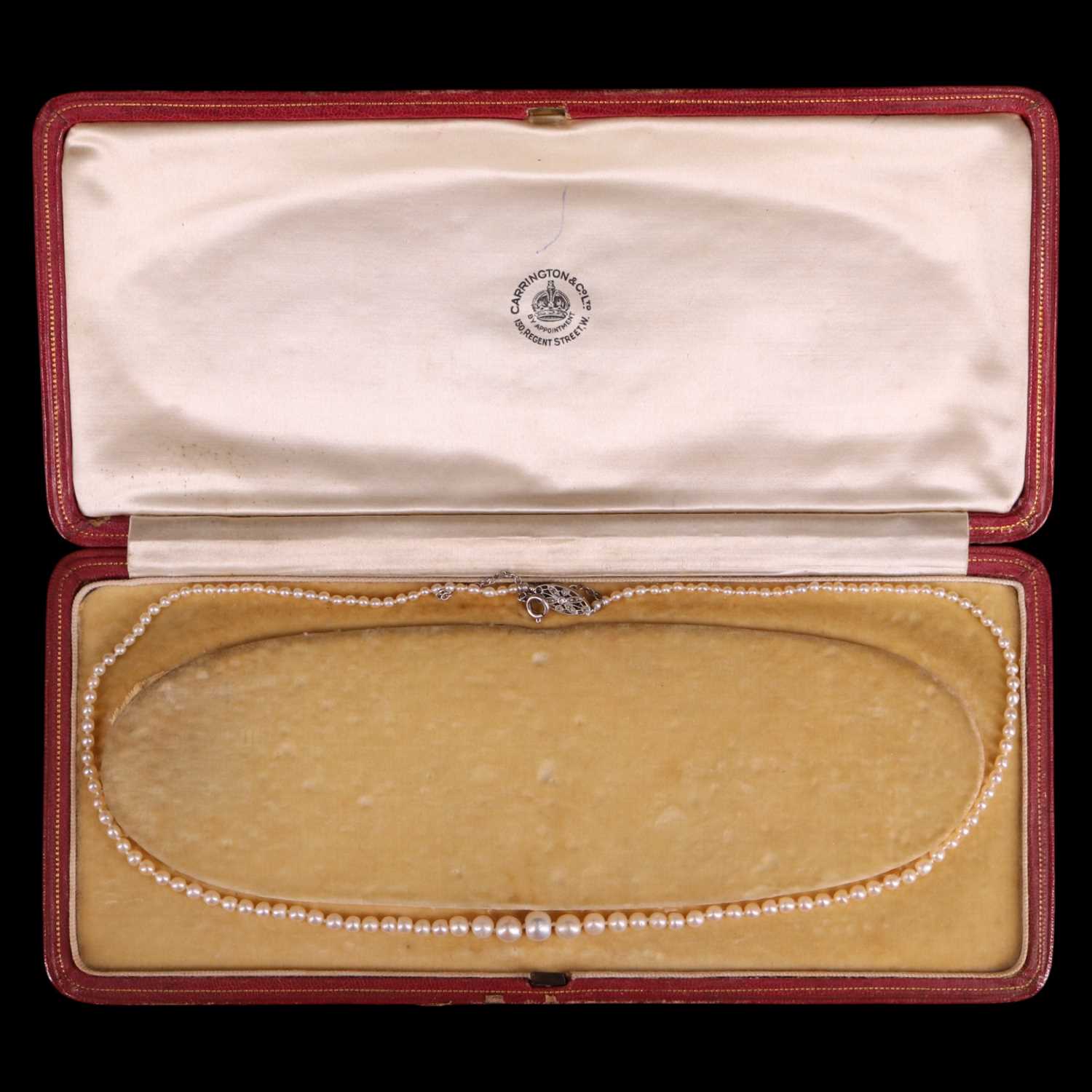 Lot 1306 - An antique graded single-strand pearl necklace...