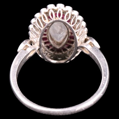Lot 1270 - A fine ruby and diamond ring, comprising a...