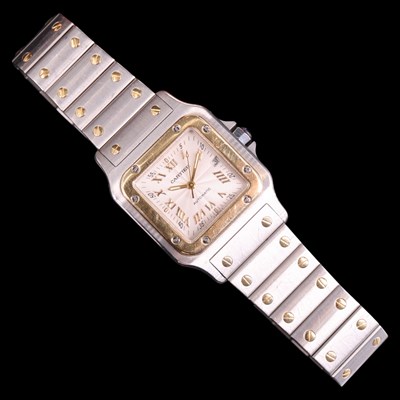 Lot 1393 - A Cartier Santos Galbée stainless steel and 18...
