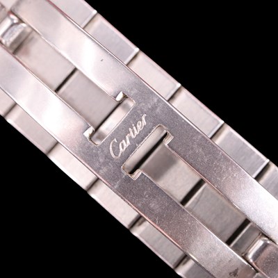Lot 1393 - A Cartier Santos Galbée stainless steel and 18...