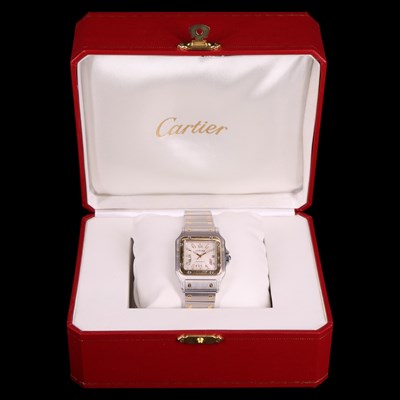 Lot 1393 - A Cartier Santos Galbée stainless steel and 18...