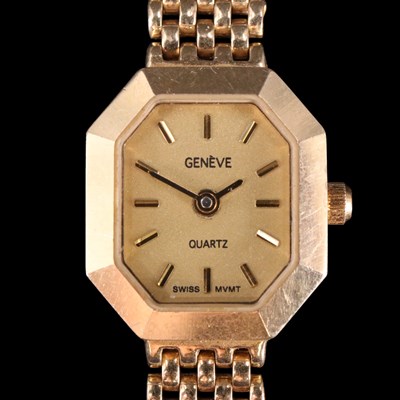 Lot 1402 - A lady's 14 k gold dress wristwatch, having a...