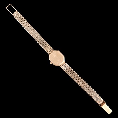 Lot 1402 - A lady's 14 k gold dress wristwatch, having a...