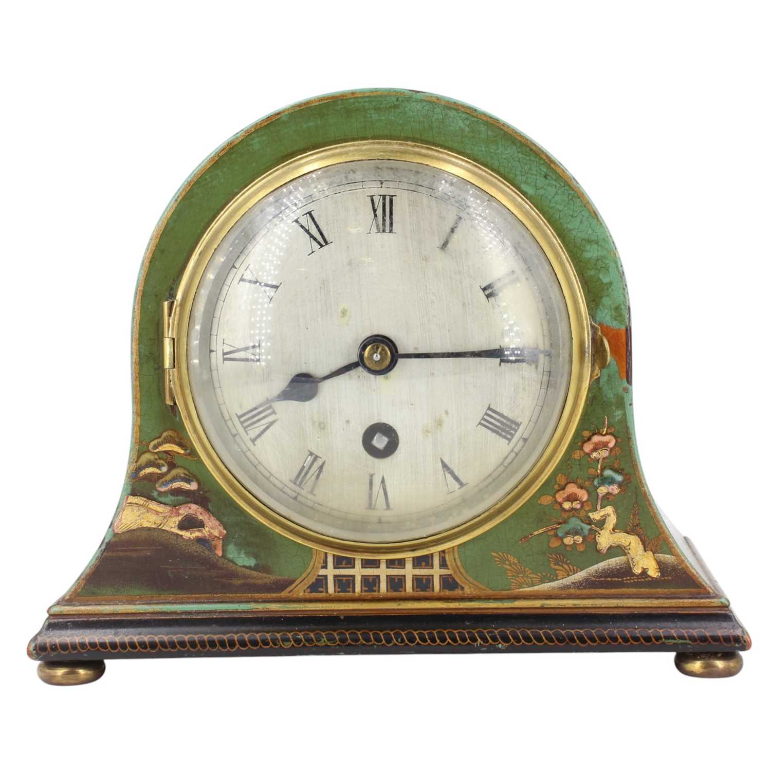 Lot 1522 - A George V Chinoiserie mantel clock, having an...