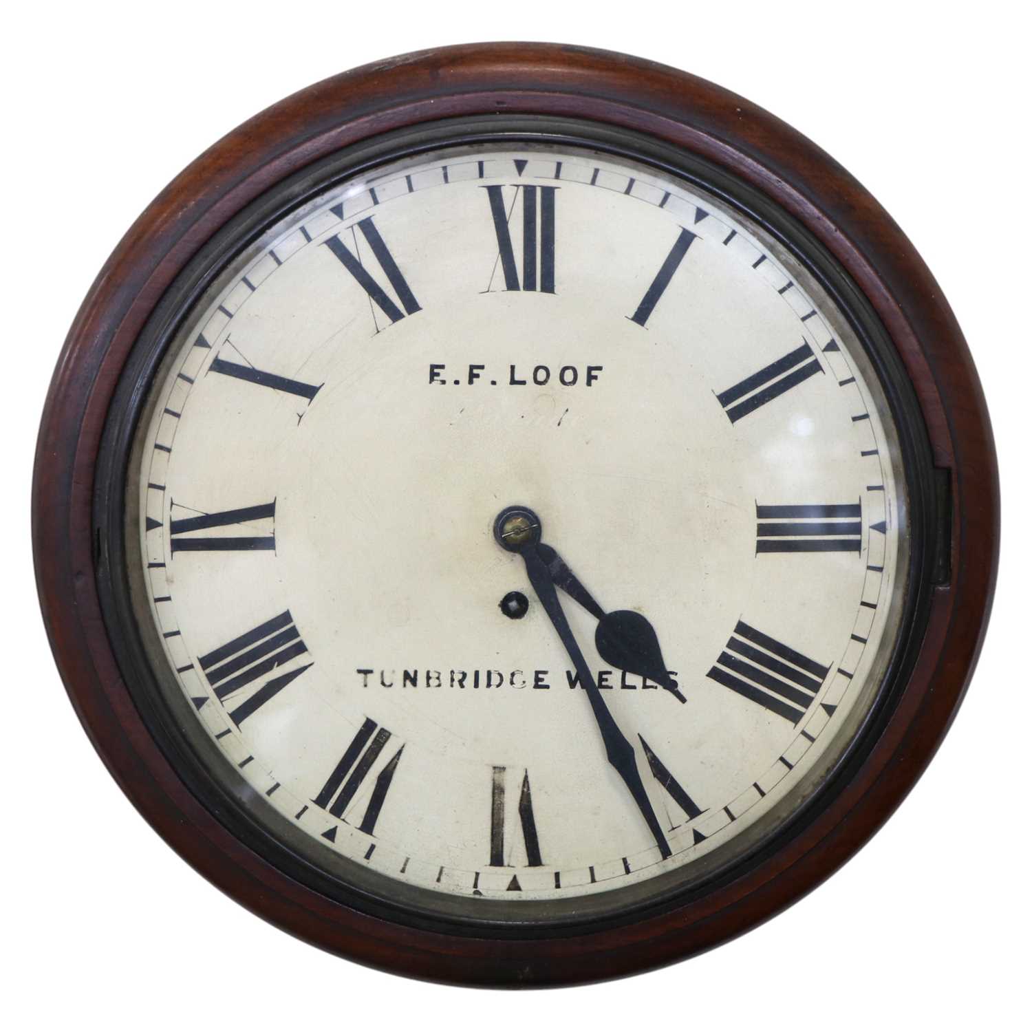 Lot 1540 - A Victorian mahogany office dial clock, the...