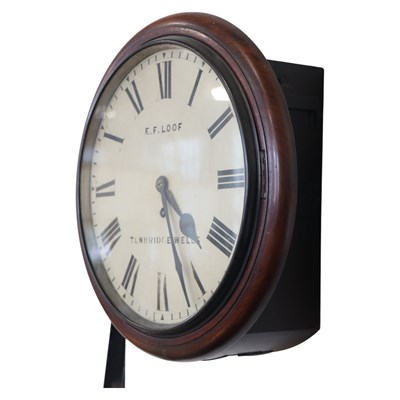 Lot 1540 - A Victorian mahogany office dial clock, the...