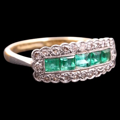 Lot 1398 - An impressive Art Deco-influenced emerald and...