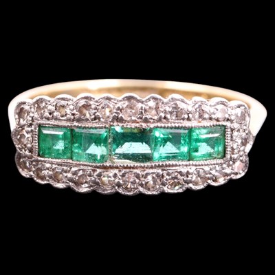 Lot 1398 - An impressive Art Deco-influenced emerald and...
