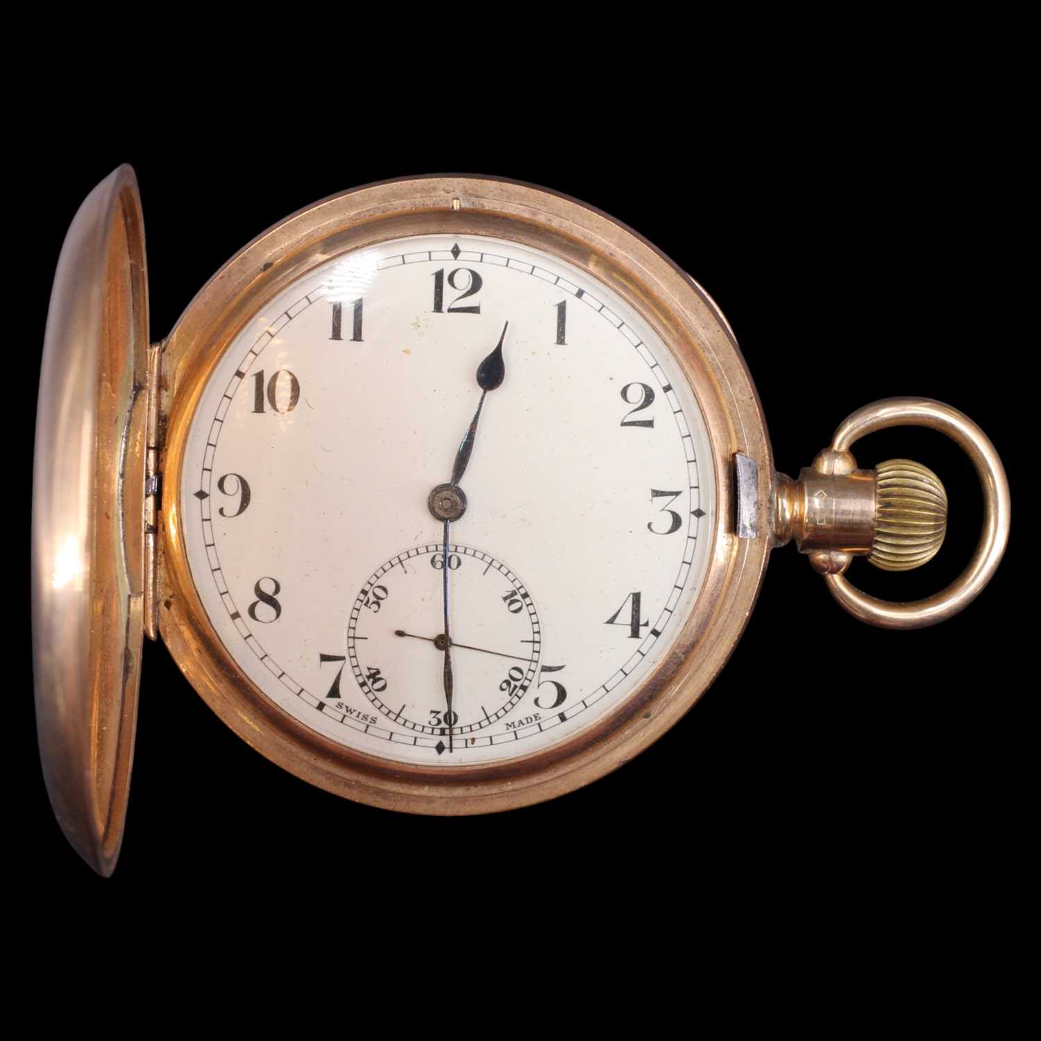 Lot 1517 - A 1920s Swiss Syren 9 ct gold hunter-cased...