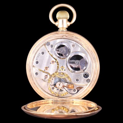 Lot 1517 - A 1920s Swiss Syren 9 ct gold hunter-cased...