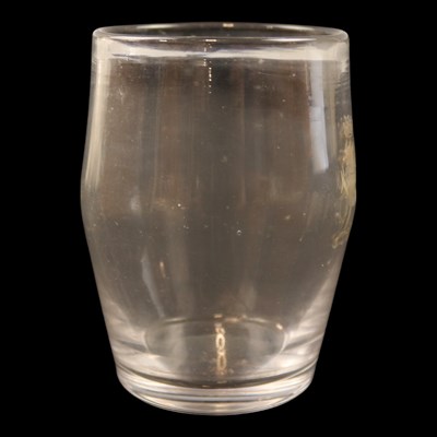 Lot 1048 - A Lowther family glass tumbler, of barrel form...