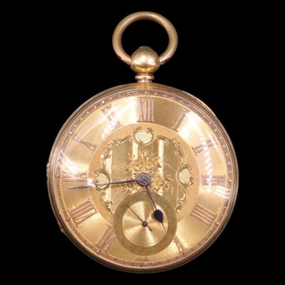 Lot 882 - A Victorian 18 ct gold pocket watch, having a...