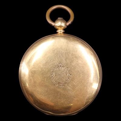 Lot 882 - A Victorian 18 ct gold pocket watch, having a...