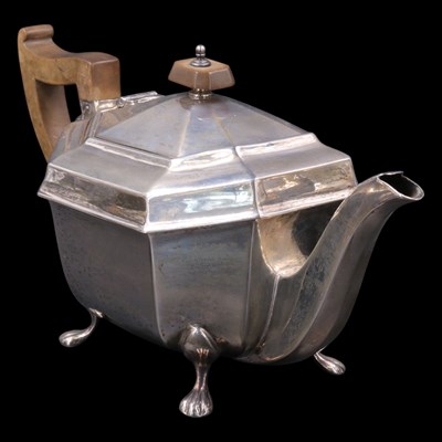 Lot 735 - A 1930s silver five-piece tea and coffee set,...