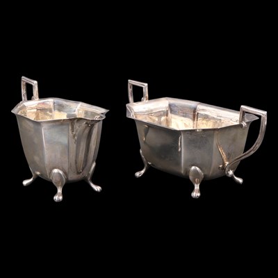 Lot 735 - A 1930s silver five-piece tea and coffee set,...